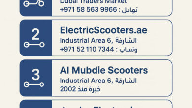 أفضل 5 أماكن لبيع الاسكوتر الكهربائي في دبي والإمارات